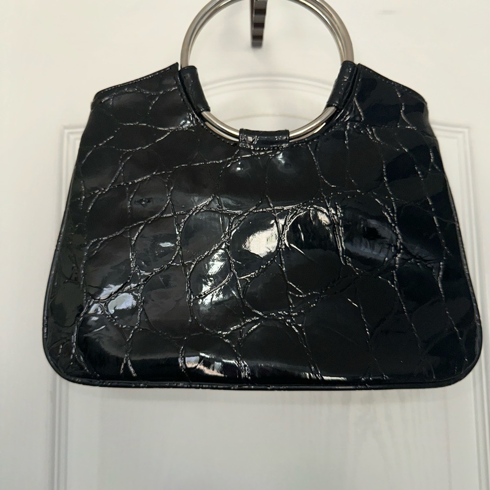 Elegant Black Patent Leather Handbag
